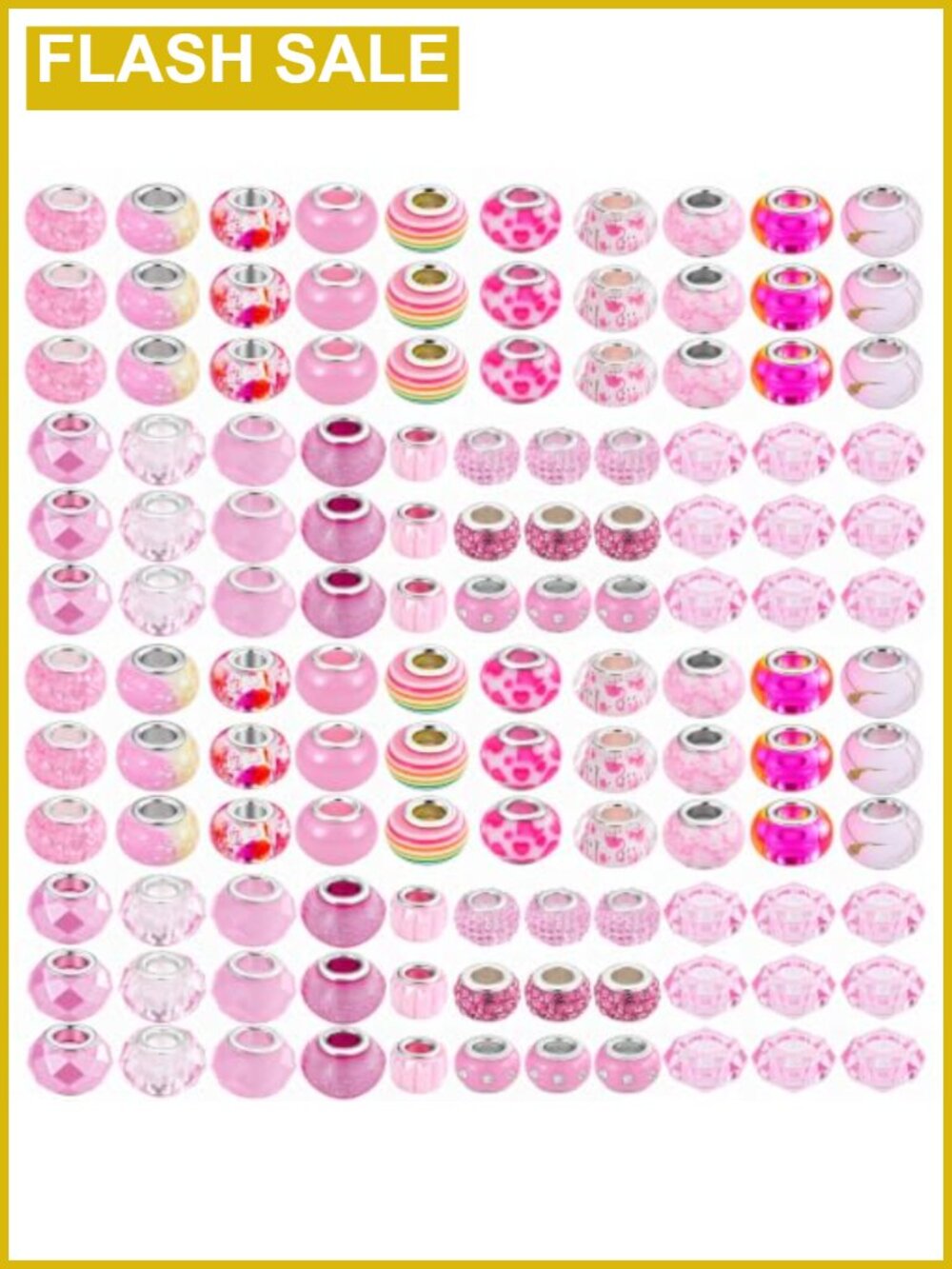 Large Hole Spacer Charm Beads for DIY Bracelet Jewelry Making Kit